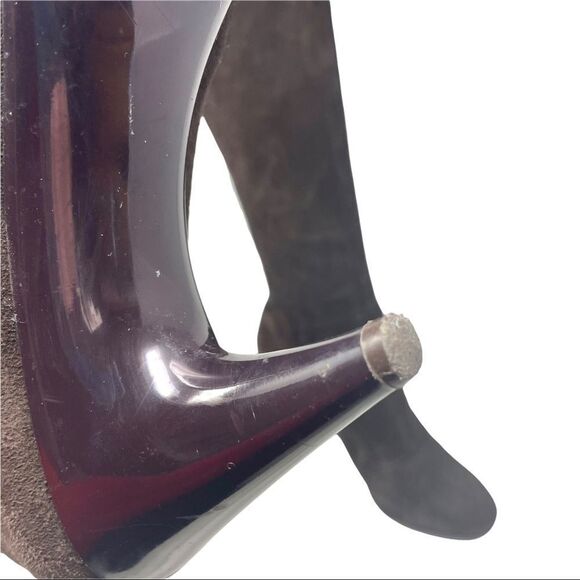 Robert Clergerie Tall Dark Brown Stretch Suede Heeled Sock Boots Size 8.5 - Picture 8 of 11
